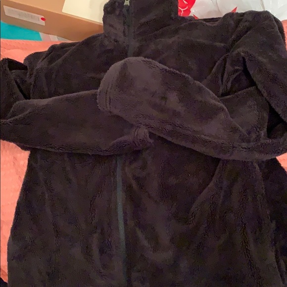 LUCY fluffy black fleece zip jacket with back  bow - Picture 8 of 13